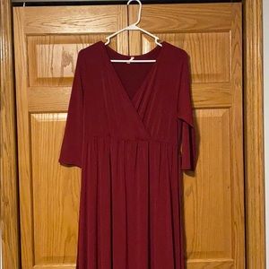PinkBlush Burgundy Maternity Dress